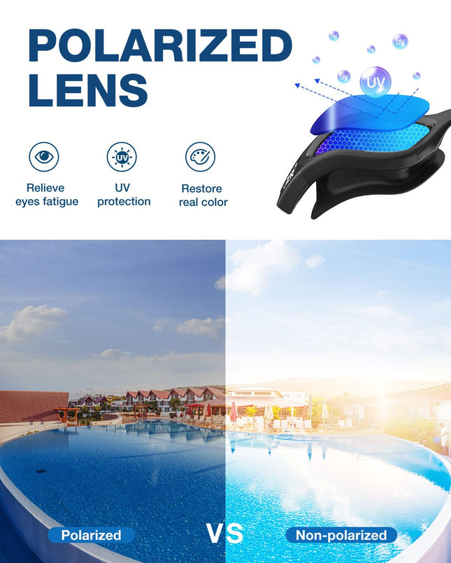 ZIONOR Lunettes de natation, Lunettes de natation polarisées G1 améliorées Anti-buée pour Adultes Hommes Femmes B0 (Polarisées + Miroir Brillant Bleu)