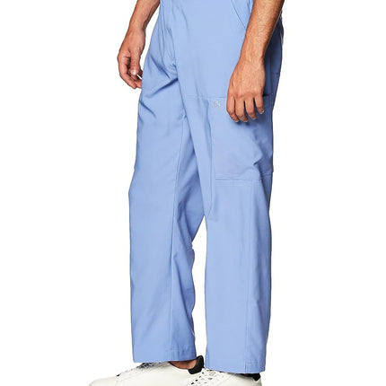 WonderWink Men's Flat Front Cargo Pant, Ceil Blue, Large
