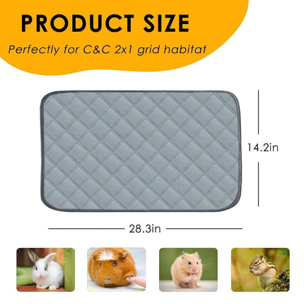 Mooydee 4 Pack Guinea Pig Cage Liners for C&C 2x1 Habitat Washable Guinea Pig Bedding Super Absorbent | Waterproof | Non Slip| Reusable Guinea Pig Pee Pads for Small Animals Cages-28 x 14 Inch