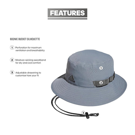adidas Men's Victory 4 Bucket Hat, Grey/Black, Large-X-Large