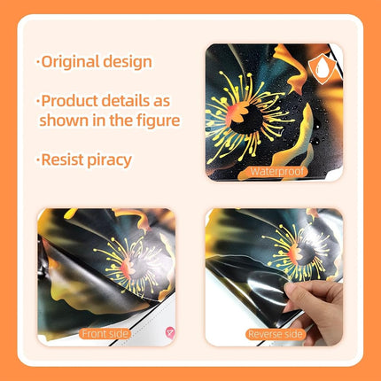 CNUSER 3D Wall Stickers Black Gold Floral Wall Art Decal Decor for Bedroom Living Room Offices Home Decoration