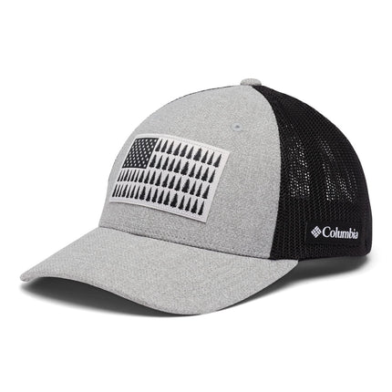 Columbia Tree Flag Mesh Ball Cap Baseball Grey Heather/Black, X-Large