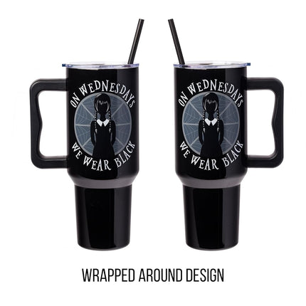 Silver Buffalo Addams Family Wednesday, Stainless Steel Tumbler, 40oz