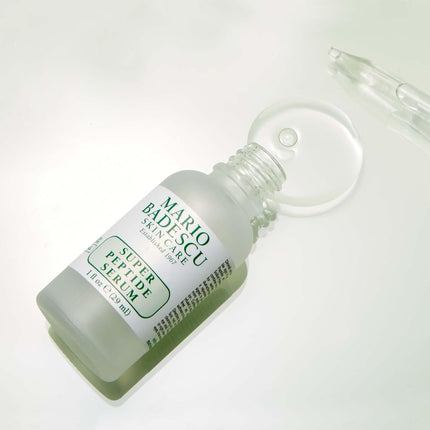 Mario Badescu Super Peptide Serum for All Skin Types, Reduces the Look of Dry Lines and Wrinkles, Formulated with Sodium Hyaluronate and Peptides, 1 FL OZ