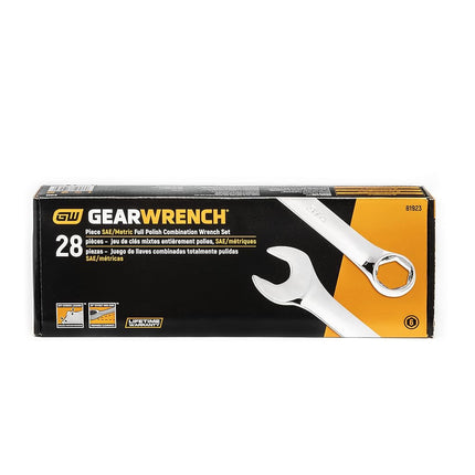 GEARWRENCH 28 Piece Combination Wrench Set | 6 Point | SAE & Metric | 81923