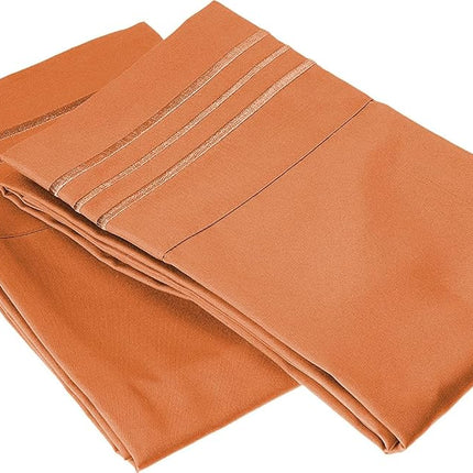 Elegant Comfort 1500 Thread Count Wrinkle & Fade Resistant Egyptian Quality Microfiber Ultra Soft Luxurious 2-Piece Pillowcases, King Size, Coral