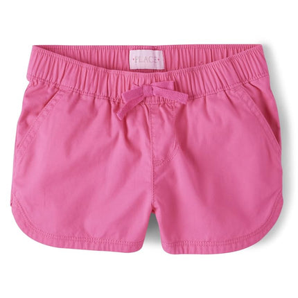 The Children's Place Girls' Solid Pull on Shorts, French Rose, 6-7