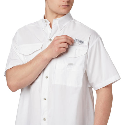 Columbia Men's Bonehead Short Sleeve Shirt, White, XS