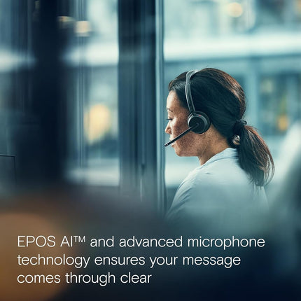 EPOS IMPACT 500 ANC Wireless Headset – Teams Certified with USB-C & USB-A Connectivity – Advanced Bluetooth Audio for Smarter, Distraction-Free Work