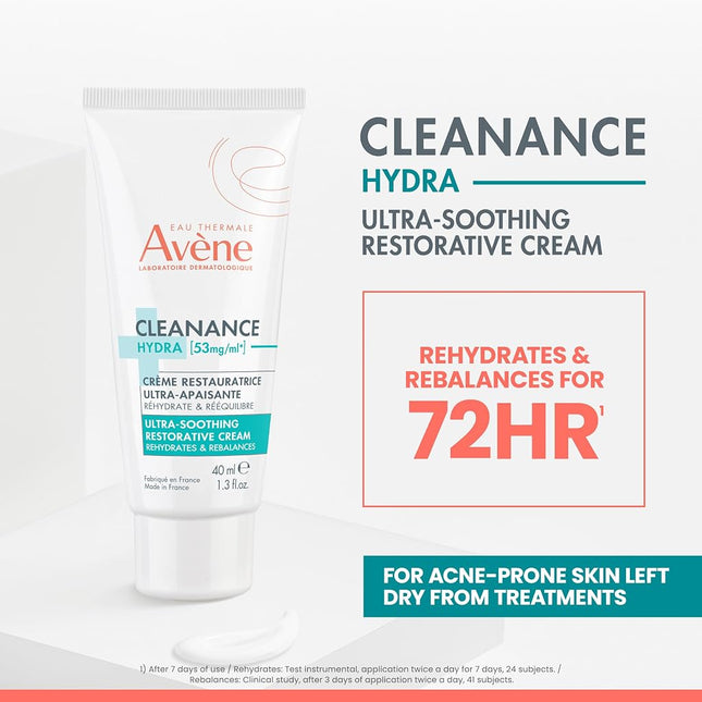 Eau Thermale Avene Clean-Ac Soothing Cream, Rich Moisturizer, Adjunctive Care for Drying Acne Treatments, 1.3 oz.