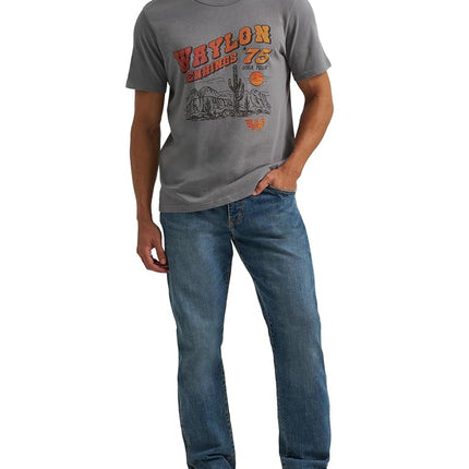 Wrangler Mens Jukebox Favorites Graphic Tees, Waylon Jennings Graphite, Medium