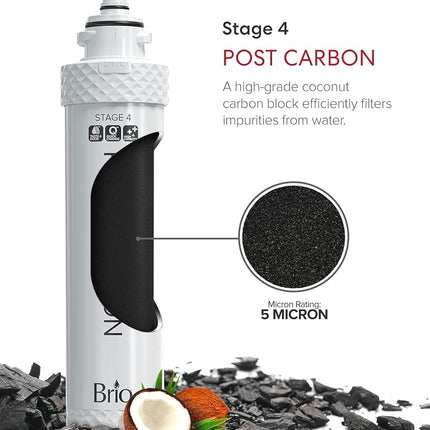 Brio NFMCTO5MS4 Water Filter, Polypropylene, White