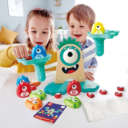 Hape Monster Math Scale, Wooden Educational Toy for Toddlers 3+, Learn Counting and Number Balance Through Hands-On Play
