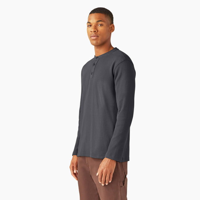 Dickies Mens L/S Thermal Henley, Charcoal, 3X-Large