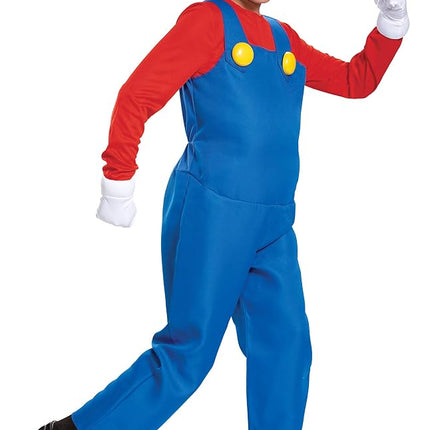 Déguisement officiel de luxe Nintendo Super Mario pour enfants, tenue de déguisement Mario pour garçons, Halloween, anniversaire, Semaine du livre, costume Mario Bros pour enfants, petite taille