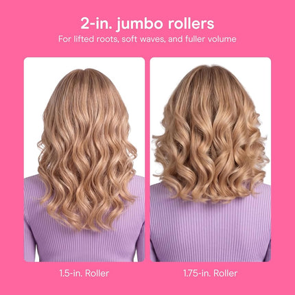 Conair Hot Rollers for Long, Medium & Short Hair, 8 Ceramic Flocked 2-Inch Heated Hair Rollers with Clips, Hot Curlers for Women, Volume & Curls, Amazon Exclusive, Lilac