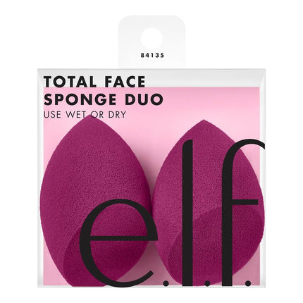 e.l.f. Total Face Sponge Duo, Plush, Multi-Sided &