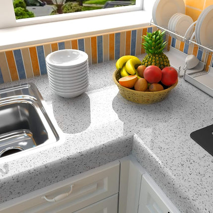 MelunMer White Wallpaper Marble Contact Paper for Countertops 15.7”×276”