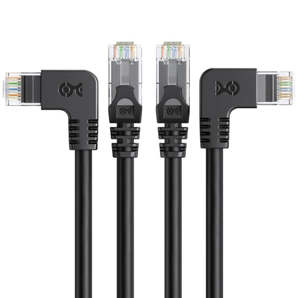 Cable Matters Combo-Pack 90 Degree Cat 6, Cat6 Right Angle Ethernet Cable 3 ft (Left Angle + Right Angle Cat6 Cable)