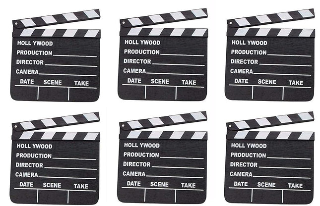 Rhode Island Novelty 7 Inch x 8 Inch Hollywood Movie Clapboard, Six Per Order