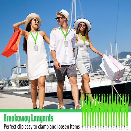 Patelai 60 Pcs Breakaway Lanyards with J Hook, Fluorescent Green