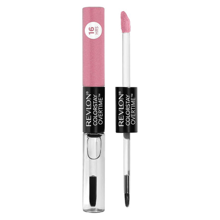 REVLON Liquid Lipstick with Clear Lip Gloss, ColorStay Overtime Lipcolor, Dual Ended with Vitamin E, 320 Faithful Fawn, 0.07 Fl Oz (Pack of 1)