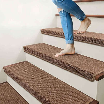 Brakki Bullnose Carpet Stair Treads, Stair Treads for Wooden Steps, 2pcs