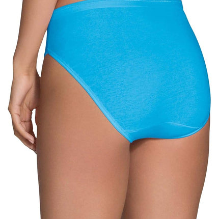 Fruit of the Loom Women's 6 Pack Assorted Cotton Hi-Cut Panties, Assorted, 6