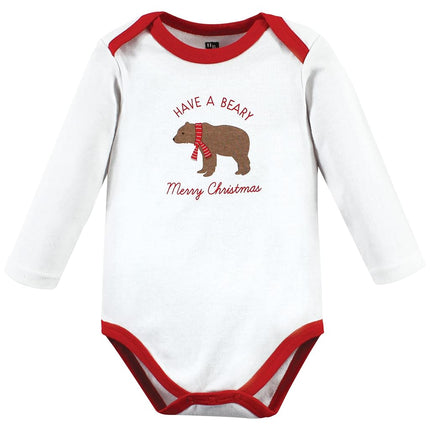 Hudson Baby Unisex Baby Cotton Bodysuits, Moose Be Christmas, 9-12 Months