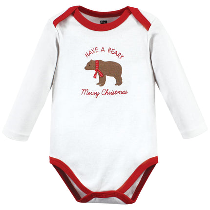 Hudson Baby Unisex Baby Cotton Bodysuits, Moose Be Christmas, 9-12 Months