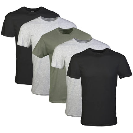 Gildan Men's Crew T-Shirts Underwear, Black/Sport 