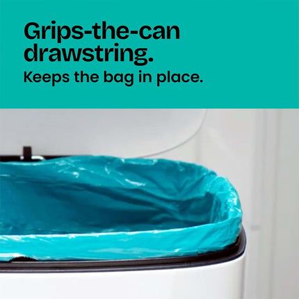 Glad ForceFlex MaxStrength Tall Kitchen Drawstring Trash Bags, 13 Gallon, Bahama Bliss, Teal, 90 Ct