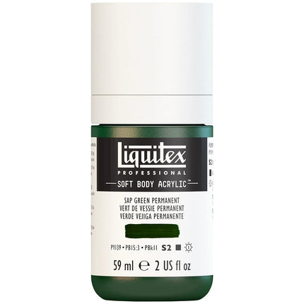 Liquitex Professional Soft Body Acrylic Paint 2-oz bottle, Sap Green Permanent