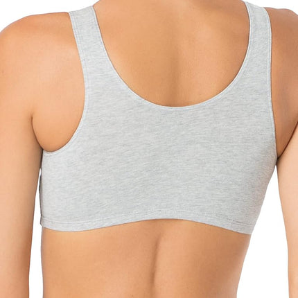 Fruit of the Loom Women's Built Up Tank Style Sports Bra, Black/White/White/Heather Grey 4-Pack, 50