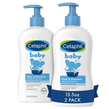 CETAPHIL Baby Wash & Shampoo Pack of 2, Hypoallerg