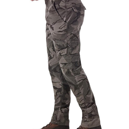 Wrangler Authentics Men's Wrangler Authentics Men's Regular Tapered Cargo Pants, Grey Camo, 32W 30L UK