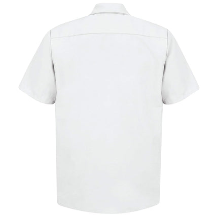 Red Kap Men's Industrial Work Shirt, Regular Fit, Short Sleeve Utility Button, White, XL