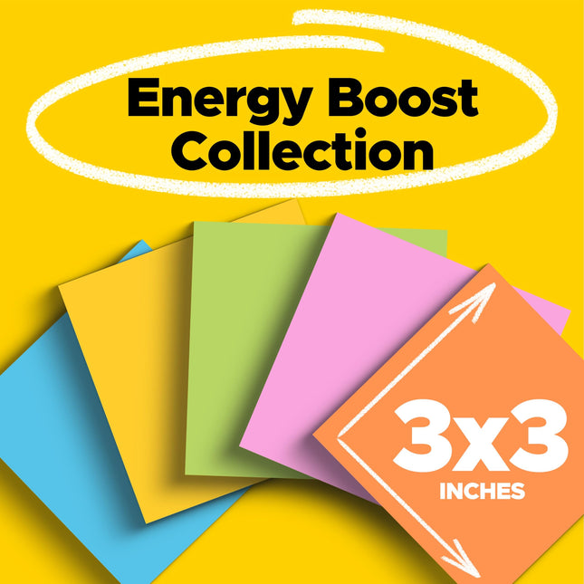 Blocs-notes Post-it Super Sticky, 7,6 cm x 7,6 cm, Collection Rio de Janeiro, 12 Blocs/Paquet Bleu, Rose, Jaune 90 Feuilles - Post-it (7,6 cm x 7,6 cm, Collection Rio de Janeiro, 12 Blocs/Paquet, 76,2 mm, 90 Feuilles)
