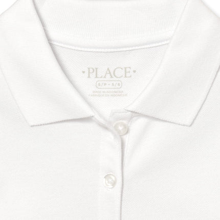 The Children's Place Girls' 2 Pack Short Sleeve Ruffle Pique Polo, White, XXX-Large (Plus)