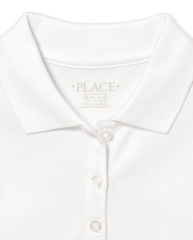 The Children's Place Girls' 2 Pack Short Sleeve Ruffle Pique Polo, White, XXX-Large (Plus)