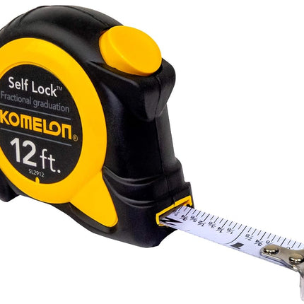 Komelon SL2912; 12' x 5/8" Self-Lock Speed Mark Tape Measure, Yellow