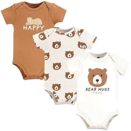 Hudson Baby Unisex Baby Cotton Bodysuits, Bear Hug