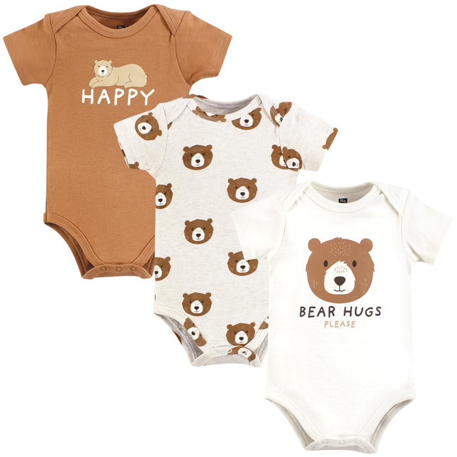 Hudson Baby Unisex Baby Cotton Bodysuits, Bear Hug