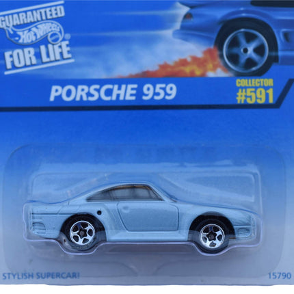 Hot Wheels Porsche 959 #591 Ruedas de 5 radios, azul [El coche más chulo para coleccionar]