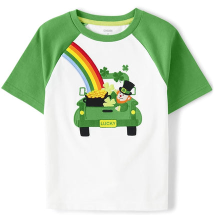 Gymboree T-shirts à manches courtes brodés avec motifs pour bébés garçons et tout-petans, collection printemps-été, motifs Flamants roses cool, taille 7