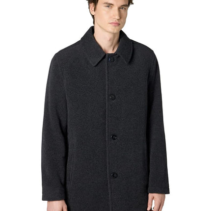 Cole Haan Men's Wool Plush Car Coat, Camel, Large