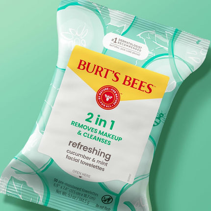 Burt's Bees Facial Cleansing Towelettes, Cucumber & Sage