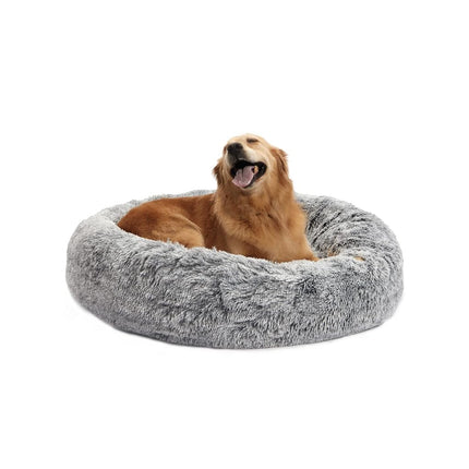 Bedfolks Calming Donut Dog Bed, 91CM Round Fluffy 