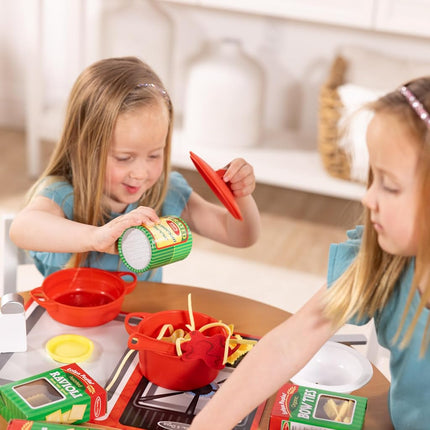 Melissa & Doug Coffret Pâtes à Cuisiner et Servir | Jouet en bois pour cuisine d'enfant, avec accessoires de cuisson | 3 ans et +