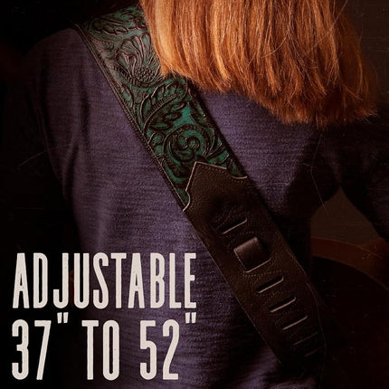 Levy's Leathers - Sundance 3" wide Embossed Leather Guitar Strap; Western Series - Rose (M4WP-007)